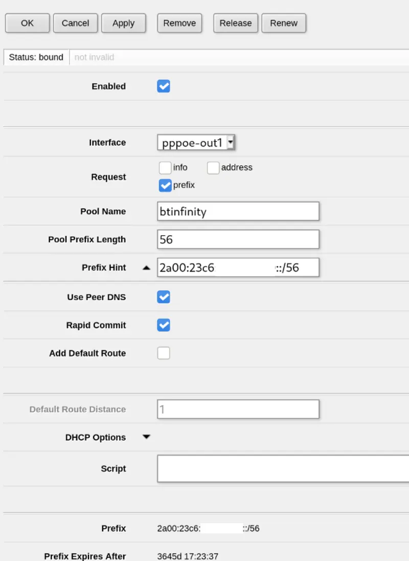 DHCP Client Configuration