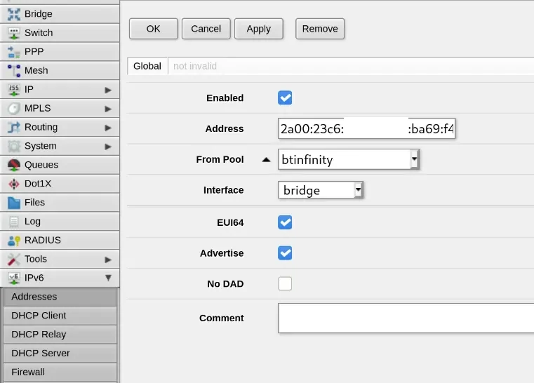 Assign IPv6 addresses to LAN